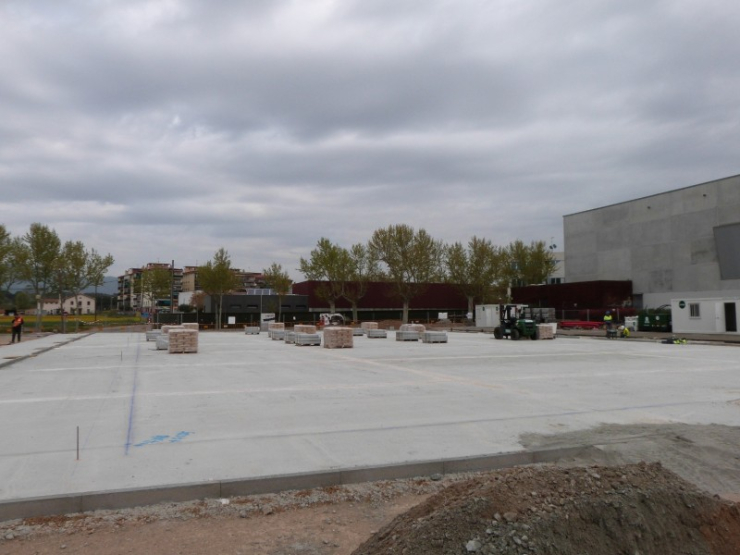 Els fonaments de la nova pista poliesportiva coberta ja estan enllestits.