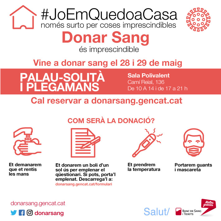 Campanya Donació Sang Palau-solità i Plegamans.