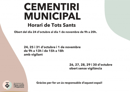 Horaris Tots Sants Cementiri Municipal