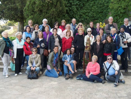 Les parelles lingüístiques, amb l'Alcaldessa Padrós i el regidor Rovira, en la sortida al Berguedà