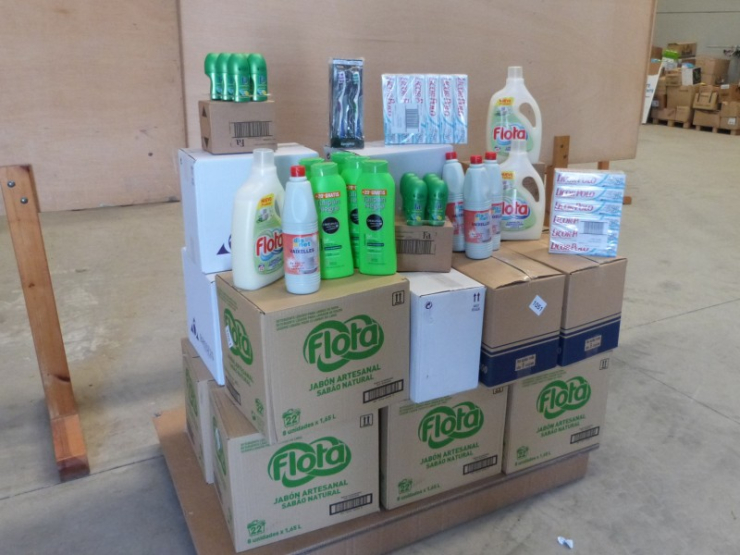 Donació de productes d'higiene que ha fet l'Ajuntament de Palau-solità i Plegamans.
