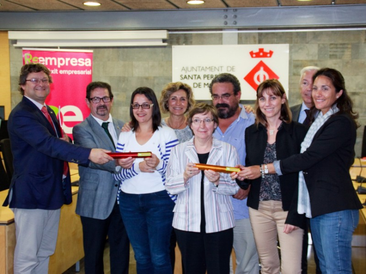 Signatura del conveni amb Reempresa celebrada a l'Ajuntament de Santa Perpètua de Mogoda.