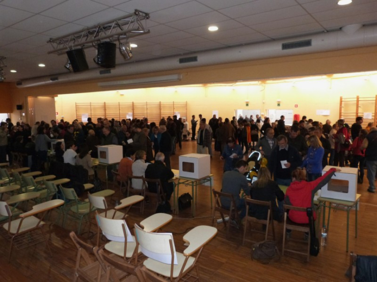 L'Institut Ramon Casas i Carbó va ser l'únic punt de participació a Palau-solità i Plegamans.