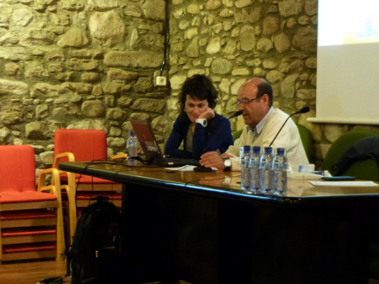 Beatriz Garcia i Roque Lucas, a l'Auditori de Can Cortès.