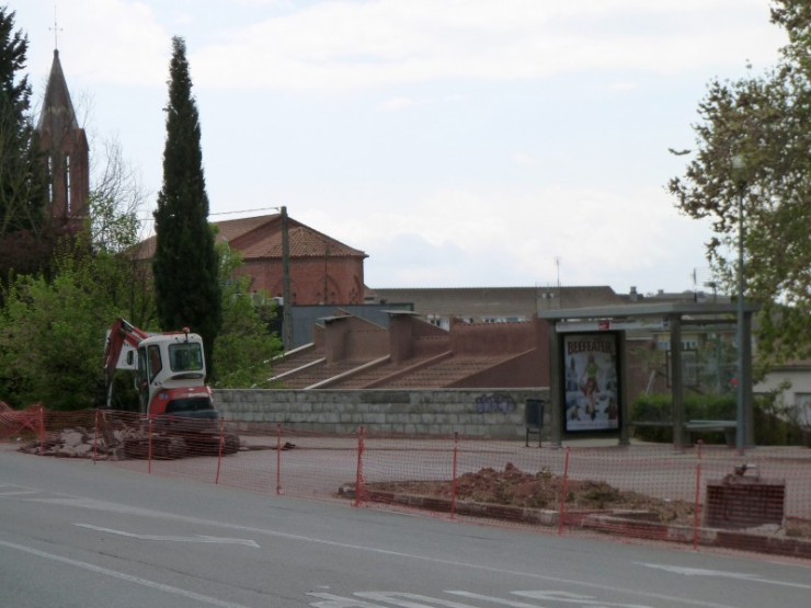 La parada original de l'Alzina, en desús per obres.