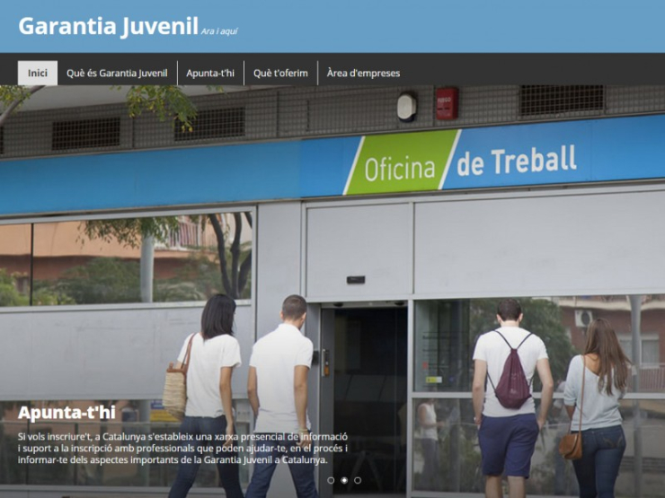 Imatge del web 'Garantia Juvenil'