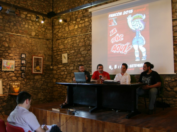 Torrus, Tinoco, Sanabria i Gallego en la presentació del Fancon 2015.