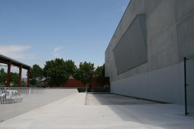 Plataforma per als mòduls de la pista coberta.
