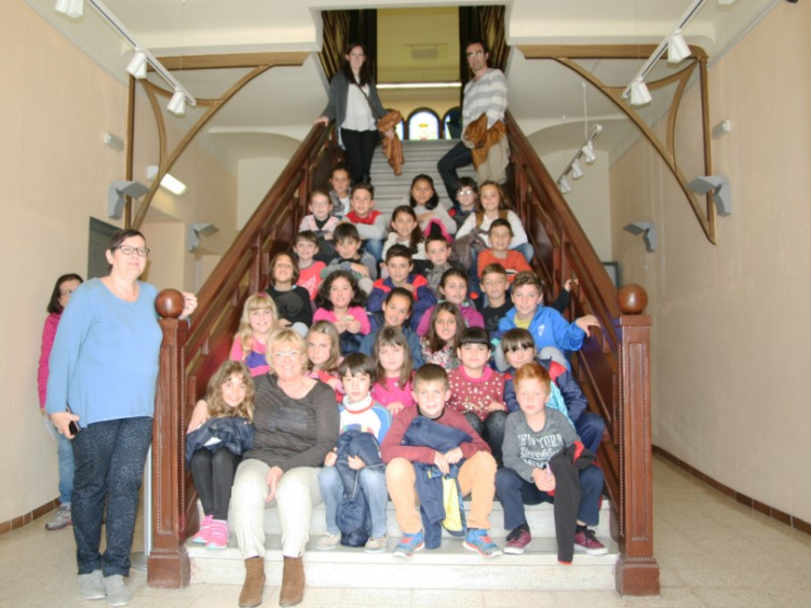 Visita de l'Escola Can Cladellas a l'Ajuntament.
