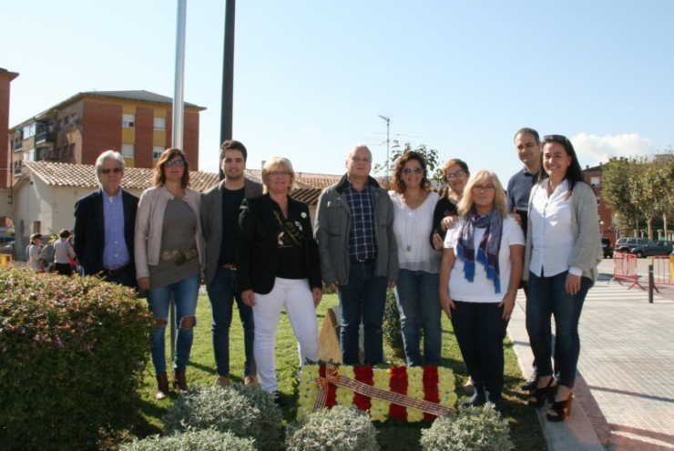 Homenatge a Lluís Companys. Ofrena floral de l'Ajuntament.