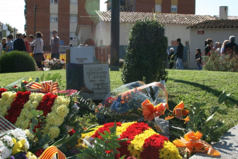 Homenatge a Lluís Companys. Ofrenes florals.