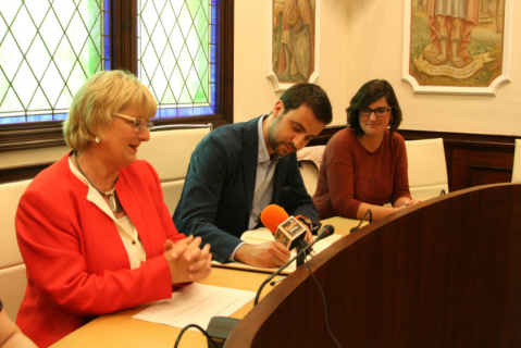 Visita del diputat Pol Gibert a l'Ajuntament de Palau-solità i Plegamans.