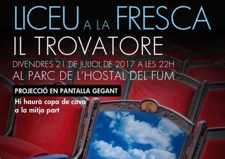 Liceu a la Fresca a l'Hostal del Fum. 'Il trovatore', fragment del cartell.