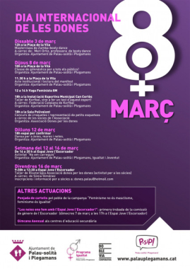 Cartell d'activitats. 8 de març