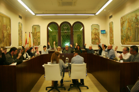 Votació en suport de l'ONG Proactiva Open Arms. Sessió plenària del 28 de març del 2018.