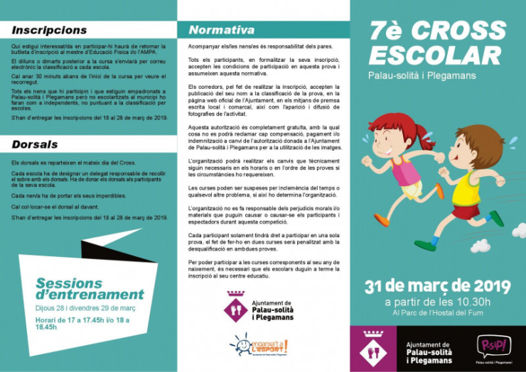 Informació, inscripcions i normativa Cross Escolar 2019