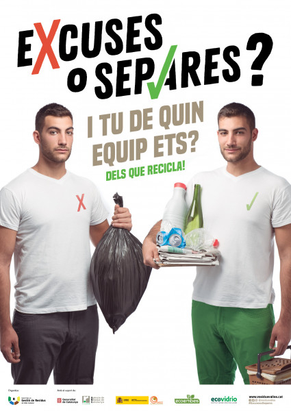 Cartell de la campanya "Excuses o separes?"