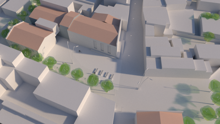 Recreació virtual de com quedaria l'espai amb la modificació