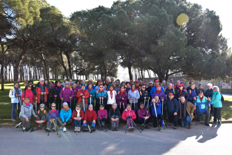 Foto de grup a la Pineda - 1a caminada A 100 cap als cent