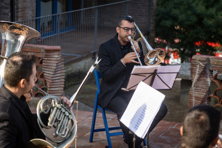 Inauguració Torre Folch. Actuació Quintet Liceu
