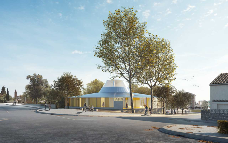 Exterior de la Biblioteca Municipal que es construirà a Palau-Solità i Plegamans