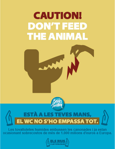 Cartell de la campanya per no tirar tovalloletes