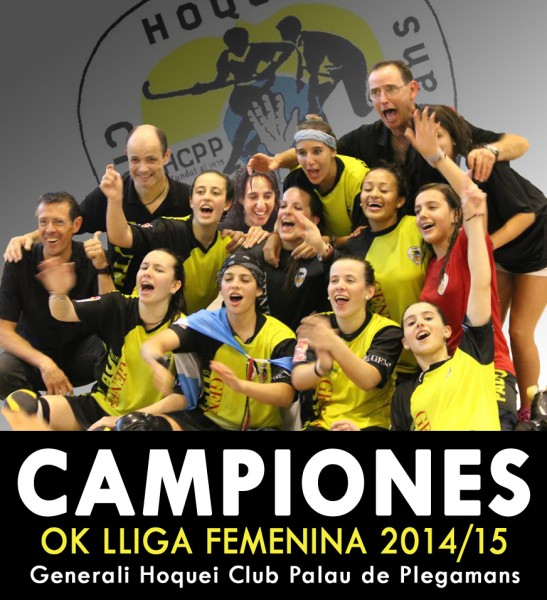 L'equip Generali HC Palau de Plegamans, celebrant la conquesta de l'OK Lliga.