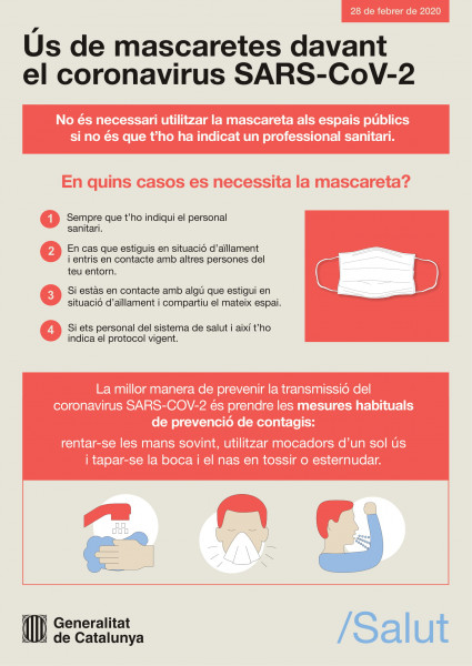 Prevencions de la Generalitat pel Coronavirus