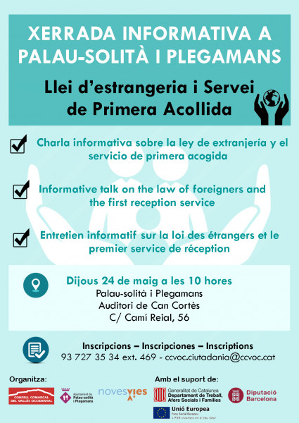 Cartell xerrada "Llei d'estrangeria i servei de primera acollida"