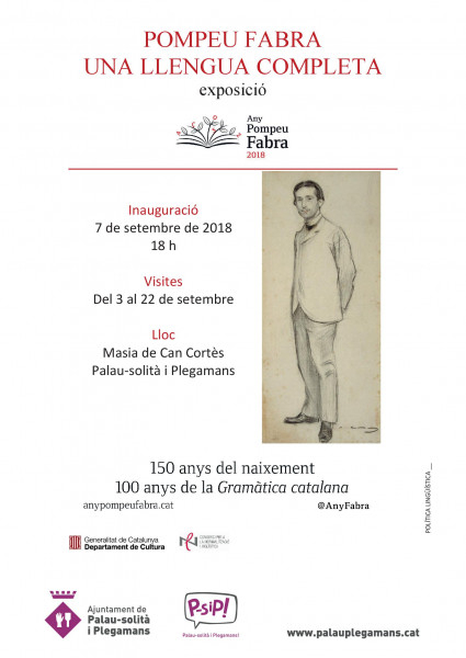 Cartell de l'exposició "Pompeu Fabra. Una llengua completa"