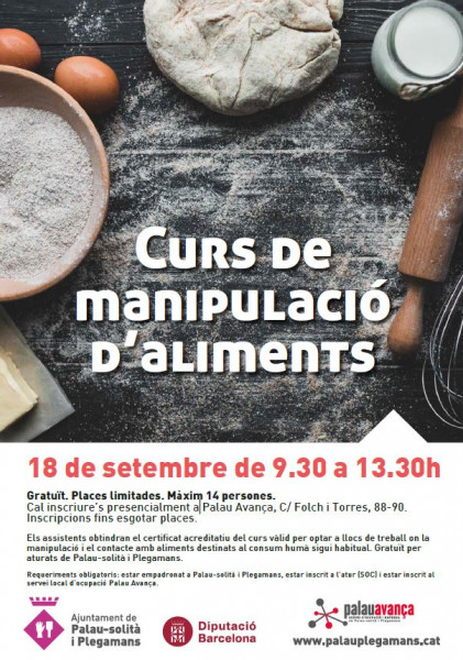 Cartell del curs de manipulació d'aliments
