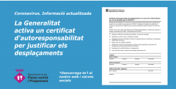La Generalitat activa un certificat d'autoresponsabilitat