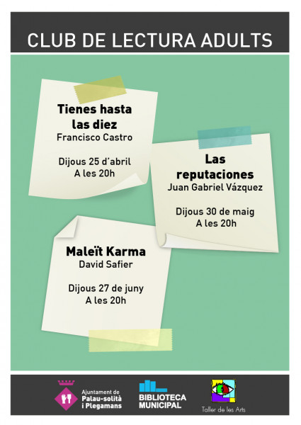 Club de lectura adults 2n Trimestre 2019