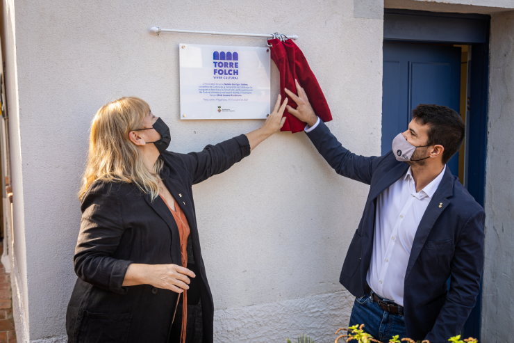 Inauguració Torre Folch. Descobriment placa commemorativa