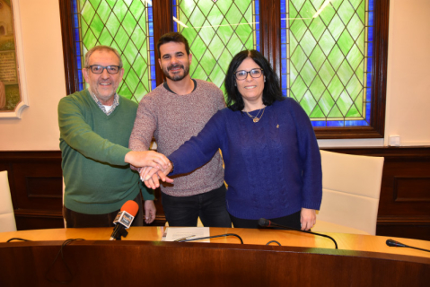 Conveni amb el Casal de la Gent Gran. Jaume Ventura, Oriol Lozano i Patricia Freire