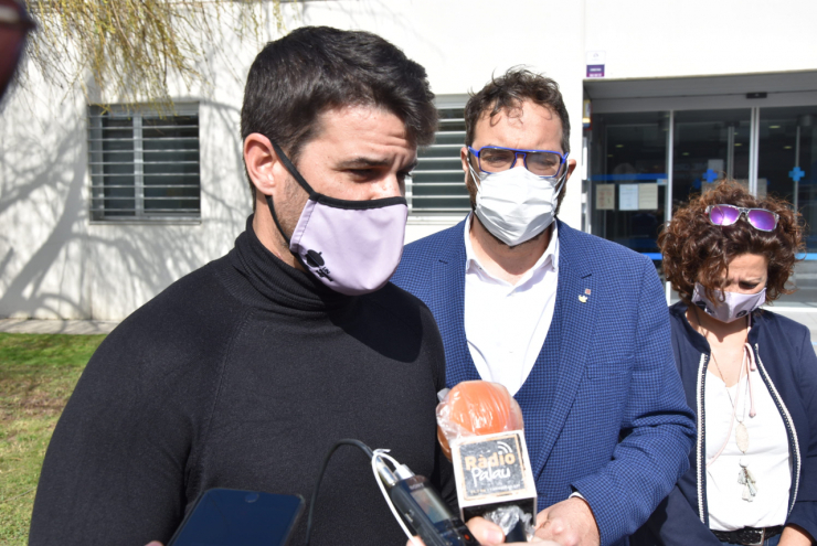 L'alcalde Oriol Lozano en roda de premsa