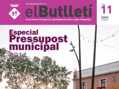 Fragment de la portada del número 11 de 'El Butlletí d'Informació Municipal de l'Ajuntament de Palau-solità i Plegamans'