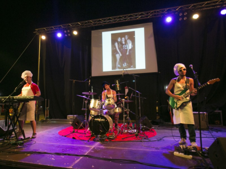 Els Estofats, guanyadors del Concurs de Música Jove, en la Festa Major 2014. Imatge presa per Miquel Monfort per encàrrec de l'Ajuntament de Palau-solità i Plegamans.