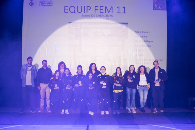 Equip FEM 11 del Club Hoquei Palau Alexia Ciurans, Berta Riera, Martina Milagro, Naia Masclans, Maria Diaz, Anna Pla, Entrenadora Ona Aparicio, Delegat Joan Ciurans 2ns Catalunya