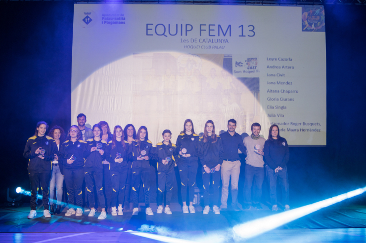Equip FEM 13 del Club Hoquei Palau Leyre Cazorla, Andrea Artero, Jana Civit, Jana Mendez, Aitana Chaparro, Gloria Ciurans, Elia Singla, Julia Vila