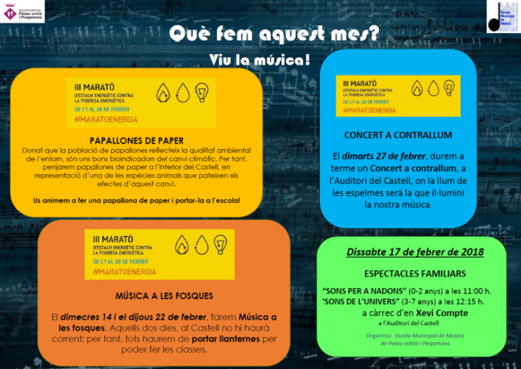 Programació de febrer de l'Escola de Música