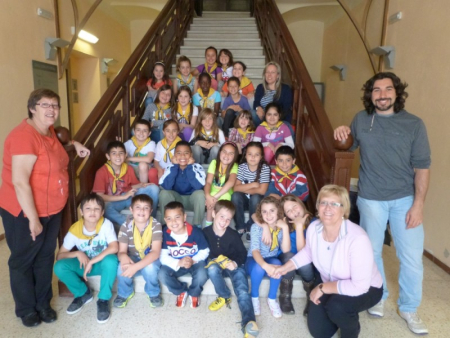 Primer grup d'alumnes de 3r de l'Escola Folch i Torres