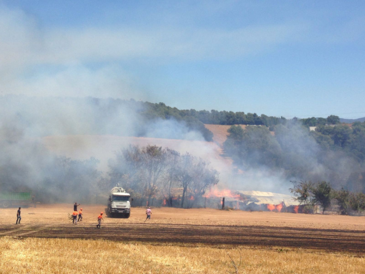 Incendi a zona agrícola de Palau-solità i Plegamans