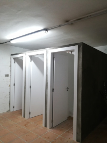 Obra acabada dels lavabos de la P.B de la nau
