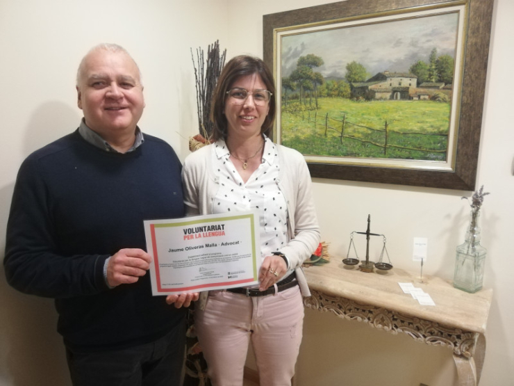 Jaume Oliveres Malla, advocat tercer comerç adherit al Voluntariat per la Llengua