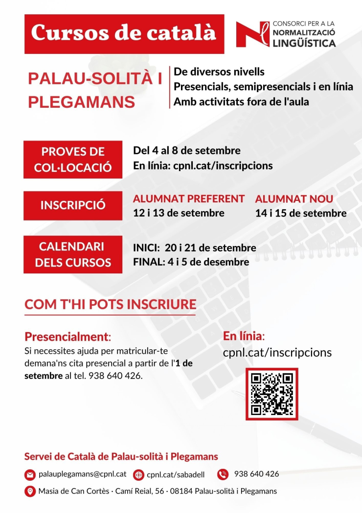Cartell nous cursos de català