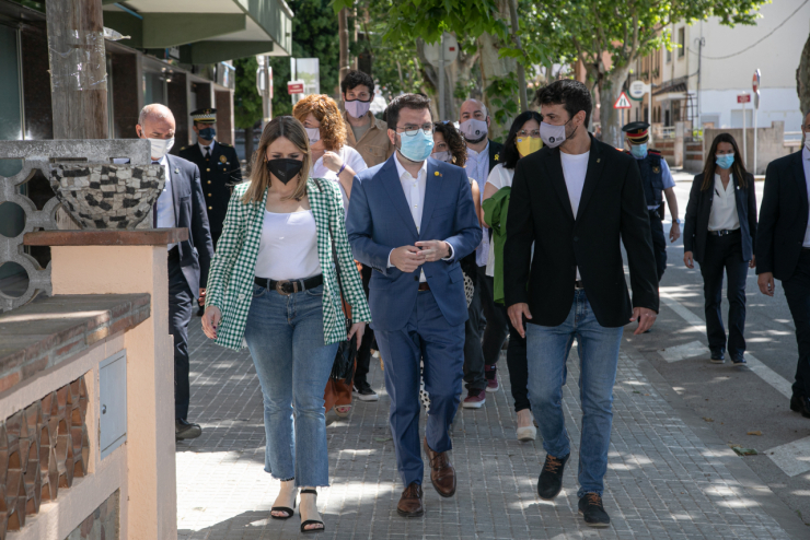 El president Pere Aragonès visita Palau-solità i Plegamans
