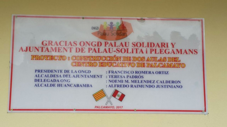 Inauguració de l'escola a Palcamayo