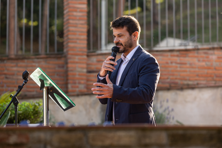 Inauguració Torre Folch. Parlament alcalde, Oriol Lozano