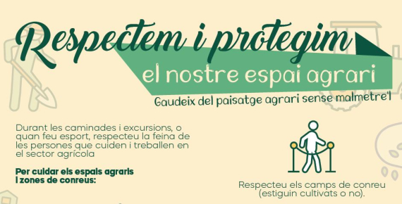 Portada del cartell de la campanya 'Respectem i protegim l'espai agrari'